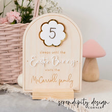 Load image into Gallery viewer, Wooden Easter Countdown Calendar | Easter Bunny Countdown Board