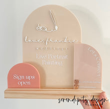 Load image into Gallery viewer, Social Media Business Sign Double Slot Timber Base