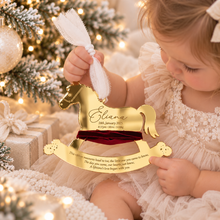Load image into Gallery viewer, Personalised Baby Birth Length Rocking Horse Christmas Ornament