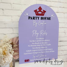 Load image into Gallery viewer, Jumping Castle Soft Play - Play Rules Sign with white base