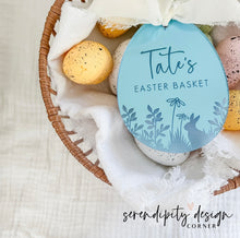 Load image into Gallery viewer, Easter Egg Shaped Basket Tag | Mirror Easter Tag
