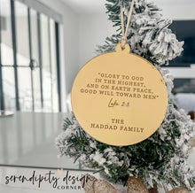 Load image into Gallery viewer, Double Sided Christmas Family Nativity Ornament