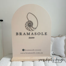 Load image into Gallery viewer, Business Sign with wooden base