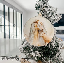 Load image into Gallery viewer, Double Sided Christmas Family Nativity Ornament