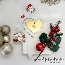 Load image into Gallery viewer, Christmas Tree Memorial Stake | Christmas Memorial Grave Stake | Floral Christmas Memorial Cemetery Stake