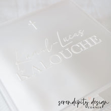 Load image into Gallery viewer, Frosted Square Acrylic Christening Box