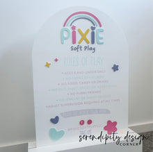 Load image into Gallery viewer, Jumping Castle Soft Play - Play Rules Sign with white base