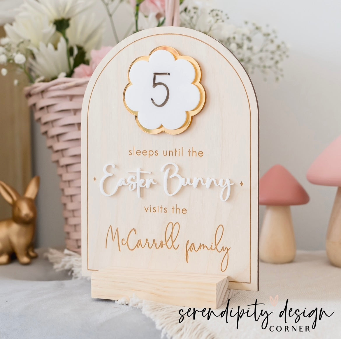 Wooden Easter Countdown Calendar | Easter Bunny Countdown Board ...