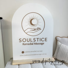 Load image into Gallery viewer, Business Sign with wooden base