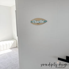 Load image into Gallery viewer, Surfboard Baby Announcement | Surfboard Birth Announcement | Surfer Baby Name Sign