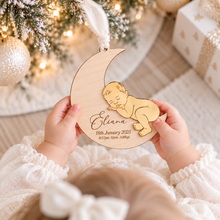 Load image into Gallery viewer, Personalised Baby Moon Christmas Ornament | Birth Details Keepsake