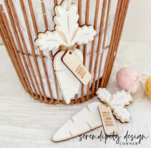 Load image into Gallery viewer, Carrot Shape Easter Basket Tag | Personalised Easter Basket Tag
