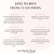 Load image into Gallery viewer, Daily Affirmations Mirrored Frame | Kids Daily Affirmations Surf Waves Decor ©