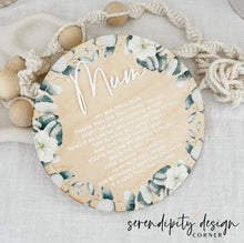 Load image into Gallery viewer, Mother’s Day Wooden Printed Sign | A Message to Mum