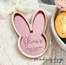 Load image into Gallery viewer, Easter Bunny Face Mirror Tag | Mirror Easter Tag