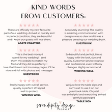 Load image into Gallery viewer, Agate Wedding Coasters Guest Names