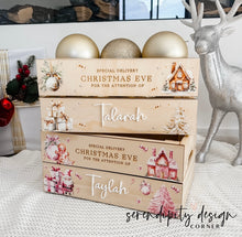 Load image into Gallery viewer, Printed Christmas Crate - Pink Gingerbread