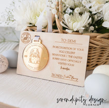 Load image into Gallery viewer, Easter Bunny Award Certificate with Medal