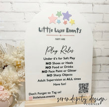 Load image into Gallery viewer, Jumping Castle Soft Play - Play Rules Sign