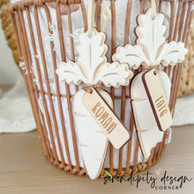 Load image into Gallery viewer, Carrot Shape Easter Basket Tag | Personalised Easter Basket Tag