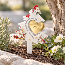 Load image into Gallery viewer, Christmas Tree Memorial Stake | Christmas Memorial Grave Stake | Floral Christmas Memorial Cemetery Stake