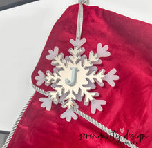 Load image into Gallery viewer, Snowflake Initial Christmas Ornament