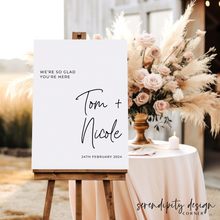 Load image into Gallery viewer, Welcome Wedding Sign UV Print Sign | We're so glad you're here sign