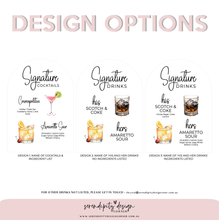 Load image into Gallery viewer, His & Hers Signature Cocktail Menu