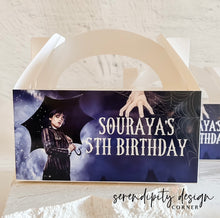 Load image into Gallery viewer, Wednesday Addams Party Treat Favour Boxes