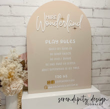 Load image into Gallery viewer, Jumping Castle Soft Play - Play Rules Sign with white base