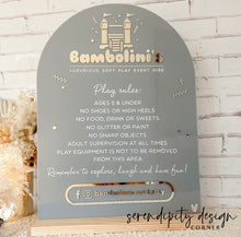 Load image into Gallery viewer, Jumping Castle Soft Play - Play Rules Sign