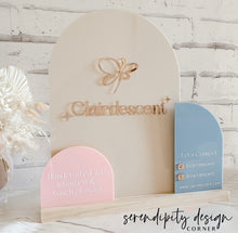 Load image into Gallery viewer, Social Media Business Sign Double Slot Timber Base