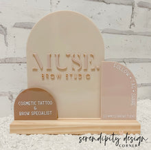 Load image into Gallery viewer, Social Media Business Sign Double Slot Timber Base