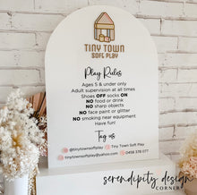 Load image into Gallery viewer, Jumping Castle Soft Play - Play Rules Sign with white base
