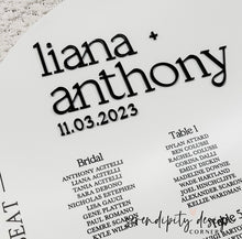 Load image into Gallery viewer, Find Your Seat Sign | Seating Chart | A1 Seating Chart