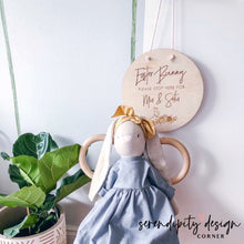 Load image into Gallery viewer, Personalised Easter Bunny Please Stop Here Sign Wood