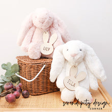 Load image into Gallery viewer, Personalised Easter Bunny Wood Gift Tag