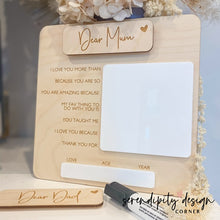 Load image into Gallery viewer, Personalised Letter To Mum/Dad Gift | Mother's Day Plaque | Interchangeable Sign - Mother's / Father's Day