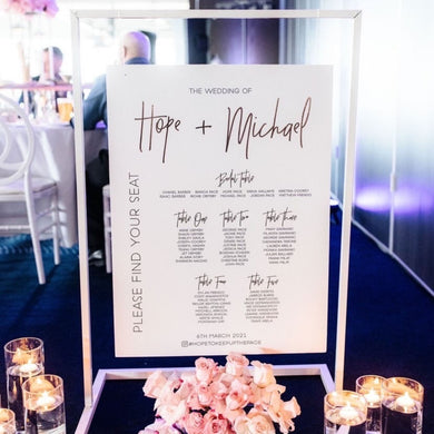 Find Your Seat | Seating Chart | Wedding Seating Chart