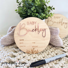 Load image into Gallery viewer, Baby Announcement Hospital Wood Plaque