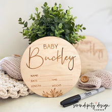 Load image into Gallery viewer, Baby Announcement Hospital Wood Plaque
