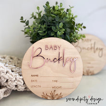 Load image into Gallery viewer, Baby Announcement Hospital Wood Plaque