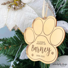 Load image into Gallery viewer, Personalised Christmas Bauble Ornament - Pet Memorial Ornament