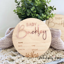 Load image into Gallery viewer, Baby Announcement Hospital Wood Plaque