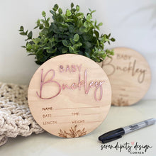 Load image into Gallery viewer, Baby Announcement Hospital Wood Plaque