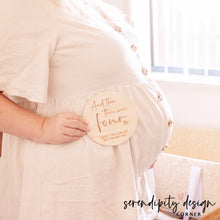 Load image into Gallery viewer, Baby Announcement Wood Plaque | And Then There Were Four