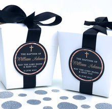 Load image into Gallery viewer, Navy Baptism Christening Gloss Stickers