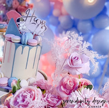 Load image into Gallery viewer, He or She Baby Shower Double Layered Acrylic Cake Topper | Gender Reveal Cake Topper