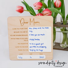 Load image into Gallery viewer, Personalised Letter To Mum Gift | Mother's Day Plaque