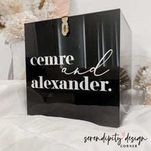Load image into Gallery viewer, Personalised Black Wedding Wishing Well for Cards